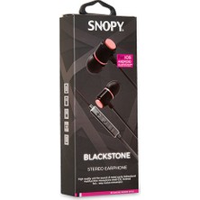 Snopy  SN-J03 Blackstone Mobil Telefon Uyumlu Taşıma Çantalı Kulak İçi Siyah/Kırmızı Mikrofonlu Kulaklık