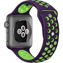 Schulzz Apple Watch Premium 38-40 mm 2-3-4-5 Uyumlu Spor Delikli Silikon Kordon