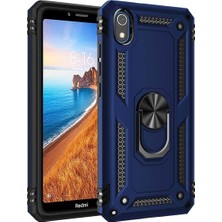 Teknogrup Xiaomi Redmi 7A Kılıf Çift Katmanlı Yüzüklü Manyetik Vega Kapak - Lacivert