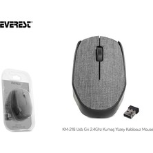 Everest KM-218 USB Gri 2.4Ghz Kumaş Yüzey Kablosuz Mouse