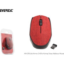 Everest KM-218 USB Kırmızı 2.4Ghz Kumaş Yüzey Kablosuz Mouse