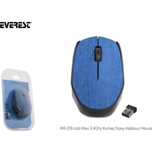 Everest KM-218 USB Mavi 2.4Ghz Kumaş Yüzey Kablosuz Mouse