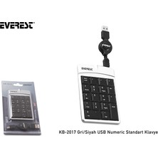 Everest KB-2017 Gri/siyah USB Numeric Standart Klavye