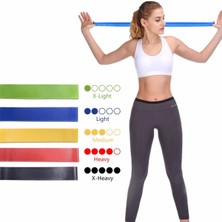 Leyaton Aerobik Band Latex Aerobik Bandı Pilates Yoga Lastiği Full Set 5'li Set