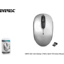 Everest SMW-666 USB Gümüş 2.4Ghz Optik Wireless Mouse