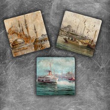 Oscar Stone Decor Doğaltaş Magnet - 3'lü Set