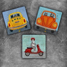 Oscar Stone Decor Doğaltaş Magnet - 3'lü Set