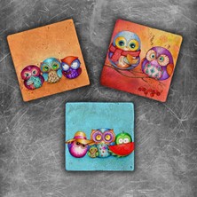 Oscar Stone Decor Doğaltaş Magnet - 3'lü Set
