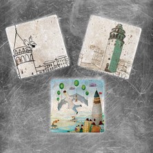 Oscar Stone Decor Doğaltaş Magnet - 3'lü Set