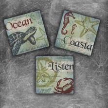 Oscar Stone Decor Doğaltaş Magnet - 3'lü Set