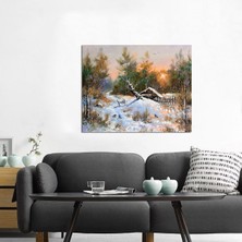 Tablosan Yağlı Boya Kış Manzarası  Kanvas Tablo