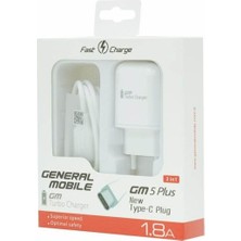 General Mobile Gm5 Plus Type-C Şarj/data Kablo + Şarj Cihazı Hızlı Şarj