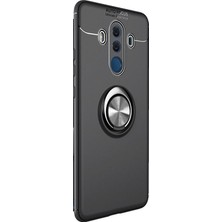 Gpack Huawei Mate 10 Pro Kılıf Ravel Yüzüklü Mıknatıslı + Nano Ekran Koruyucu + Kalem Siyah