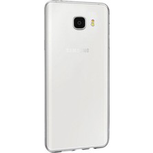 Gpack Samsung Galaxy C5 Kılıf 02 mm Silikon Kılıf + Nano Ekran Koruyucu + Kalem Şeffaf