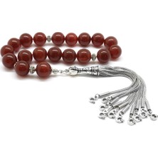 DAVİD BLACK Kararmaz Metal Püsküllü Küre Kesim Akik Efe Tesbih