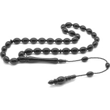 DAVİD BLACK Kumpas İşçilikli Arpa Kesim Erzurum Oltu Taşı Tesbih (M-3)