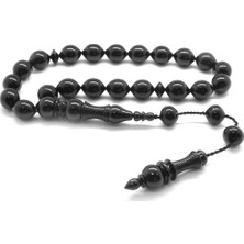 DAVİD BLACK Kumpas İşçilikli Arpa Kesim Erzurum Oltu Taşı Tesbih (M-4)