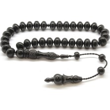 DAVİD BLACK Kumpas İşçilikli İmamesi Kalem İşlemeli Tekerlek Kesim Erzurum Oltu Taşı Tesbih