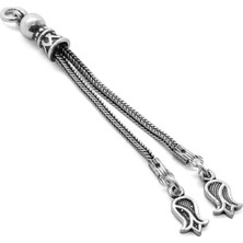 Tesbihane Lale Tasarım 2Li Kamçı 925 Ayar Gümüş Püskül