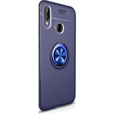 Case Street Huawei Honor 10 Lite Kılıf Ravel Yüzüklü Mıknatıslı Silikon + Nano Ekran Koruyucu Lacivert