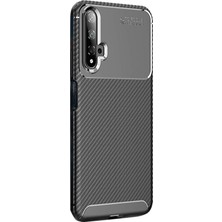 Case Street Huawei Nova 5T Kılıf Negro Karbon Dizayn Silikon Siyah