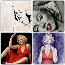 Oscar Stone Decor Doğaltaş Bardak Altlığı 4'lü Set 10 x 10 cm