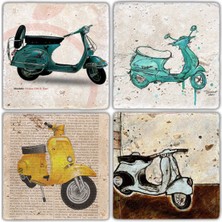 Oscar Stone Decor Doğaltaş Bardak Altlığı 4'lü Set 10 x 10 cm