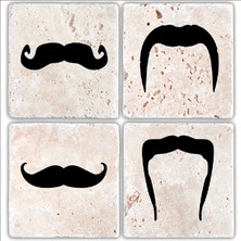 Oscar Stone Decor Doğaltaş Bardak Altlığı 4'lü Set 10 x 10 cm