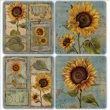 Oscar Stone Decor Doğaltaş Bardak Altlığı 4'lü Set 10 x 10 cm