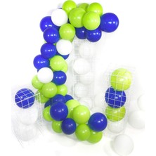 Kidspartim Beyaz Yeşil Lacivert Balon Zinciri 5 Metre
