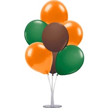 Kidspartim 7 'li Balon Demeti Turuncu Kahve Yeşil Balon