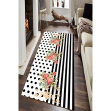 Resmiro Kaymaz Taban Yıkanabilir Puantiye ve Düz Desenli Dijital Baskılı Halı