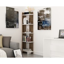 BMdekor Kitaplık Sky Ceviz Beyaz