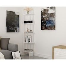 BMdekor Kitaplık Anna Metal Beyaz Beyaz