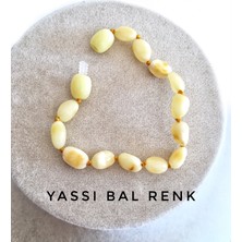 ipek kehribar Sertifikalı Baltık Kehribar Bebek Bileklik Bal Renk Yassı Kesim Kehribar Bileklik