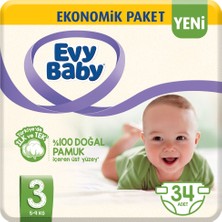Evy Baby Bebek Bezi 3 Beden Midi 34 Adet (Yeni)