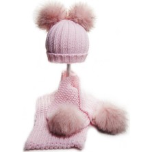 Baby Dora Ponponlu Kız Çocuk atkı & bere takım