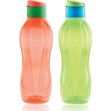 Tupperware Eko Şişe Suluk 750 ml Mercan ve 750 ml Yeşil