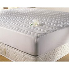 Taç Kapitone Fitted Tek Kişilik Yatak Alezi Beyaz