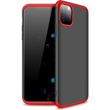Pilanix Apple iPhone 11 Kılıf 3 Parça 360 Zore Ays Kapak + Nano Ekran Koruyucu Siyah - Kırmızı