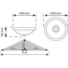 Nade 01051  -  360° Acil Ledli Tavan Armatürü