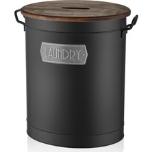 The Mia Çamaşır Sepeti 54 x 43 x 35 Cm - Siyah