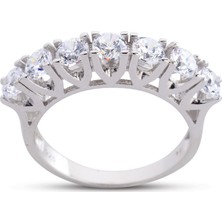 Harem Altın Dört Tırnak V Montür Beyaz Renk Beştaş Yüzük - Gms183