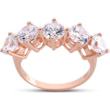 Harem Altın Kral Tacı Büyük Boy Rose Gümüş Beştaş Yüzük - Gms201