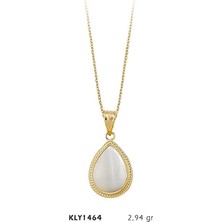 Harem Altın 14 Ayar Altın Beyaz Otantik Taşlı Kolye Kly1464