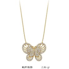Harem Altın 14 Ayar Altın Taşlı Kelebek Kolye Kly1525
