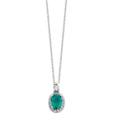 Harem Altın Anturaj Oval Gümüş Kolye - Gms1561