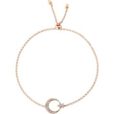 Harem Altın Ay Yıldız Asansörlü Gümüş Bileklik - Gms724