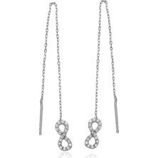 Harem Altın Ea1160028 Gümüş Zincirli Sonsuzluk Küpe