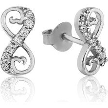 Harem Altın Ea1160105 Gümüş Kalpli Sonsuzluk Çivili Küpe